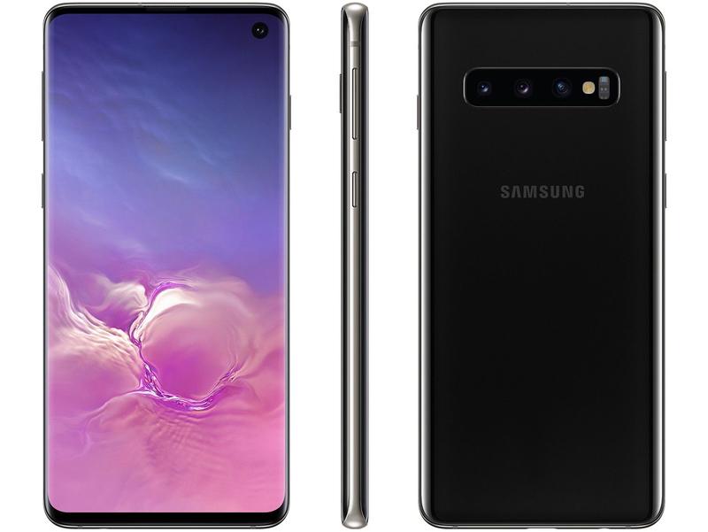 スマートフォン　GALAXY S10 Smartphone Samsung Galaxy S10 512GB Preto 4G - 8GB RAM Tela 6,1